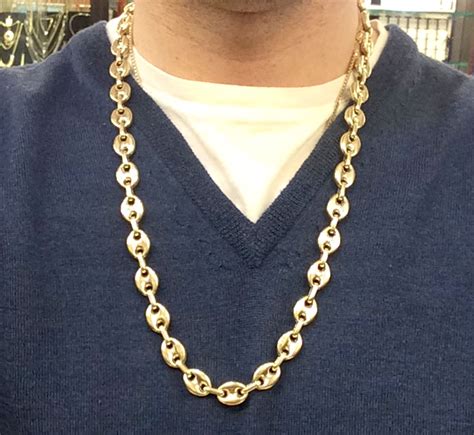 14k gold gucci link chain|gucci puff chain.